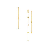 Round Diamond Bezel Front-Back Earrings in 14k Yellow Gold